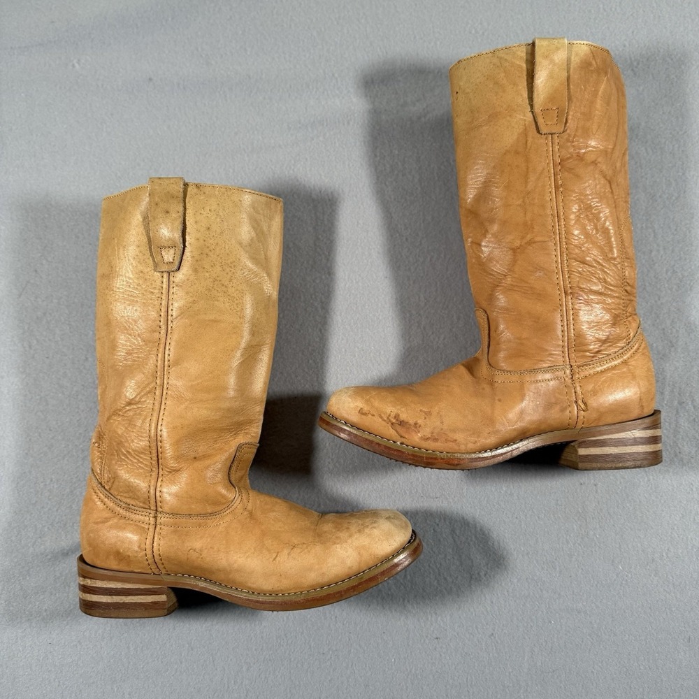 Durango Campus Women's Size 8.5M Beige Leather Round Toe Pull-On Western Boots